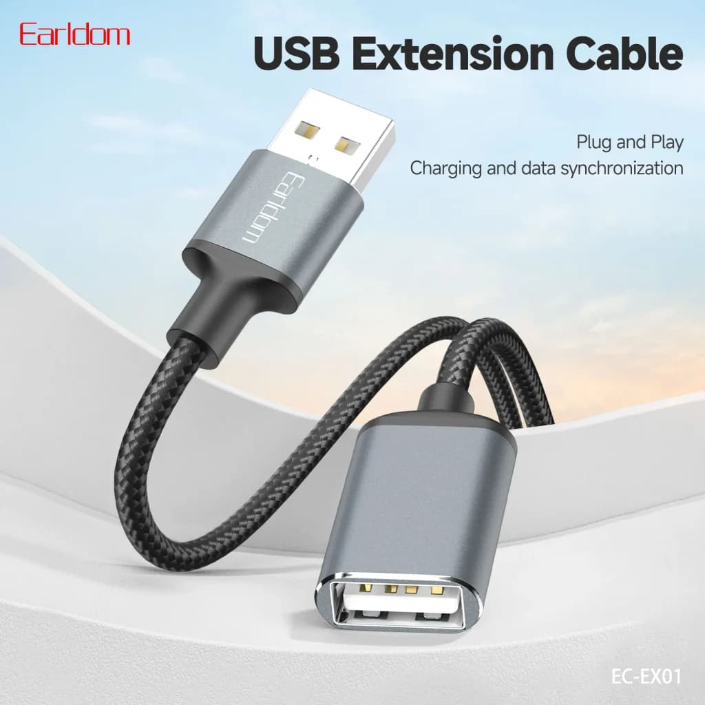 مشخصات ، و خرید کابل افزایش USB 2.0 ارلدام (Earldom) مدل EC-EX01 - طول ۳ متر - با روکش بافت مقاوم — تصویر ۶