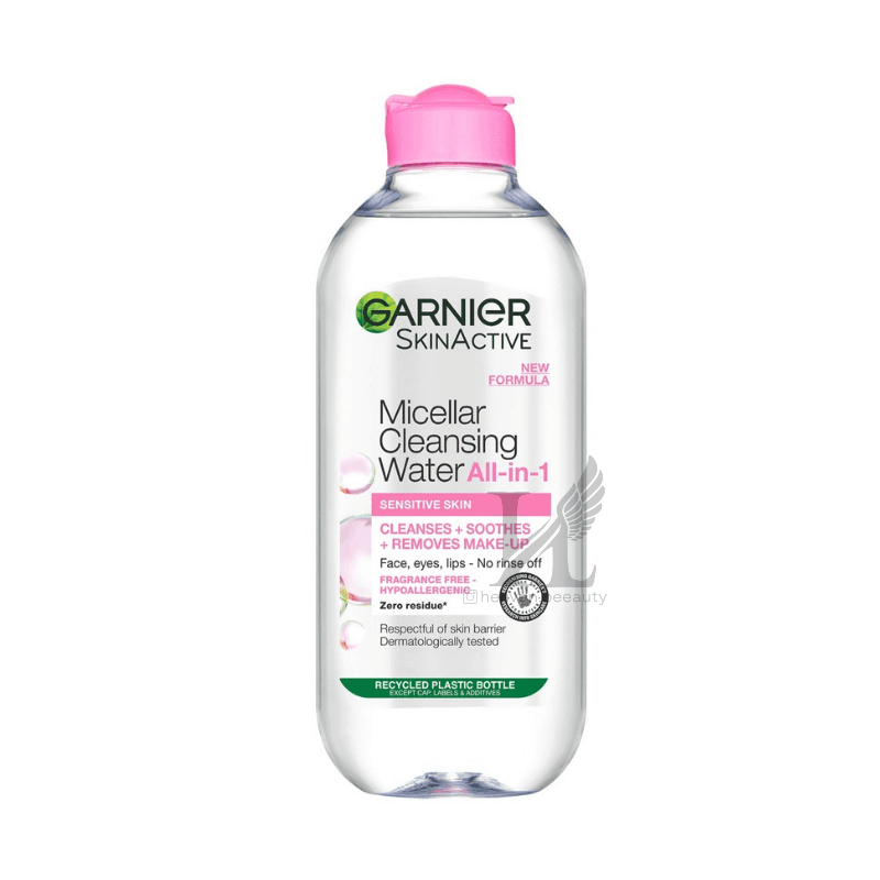 میسلار واتر گارنیر مخصوص پوست حساس صورتی حجم 400 میل مدل Cleansing Water All-in-1 - هون بیوتی