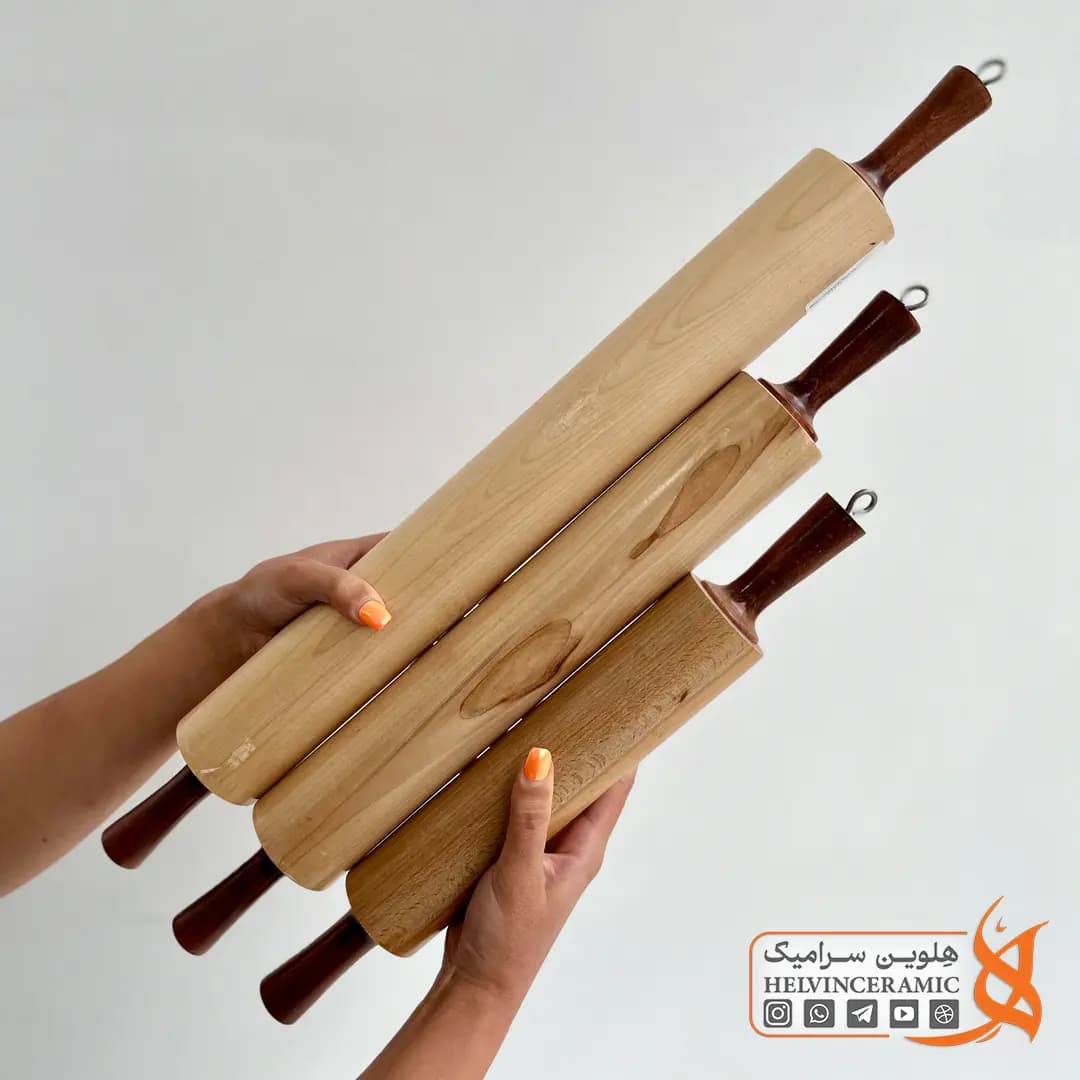وردنه چوبی راش قطر 6cm | کد 1819