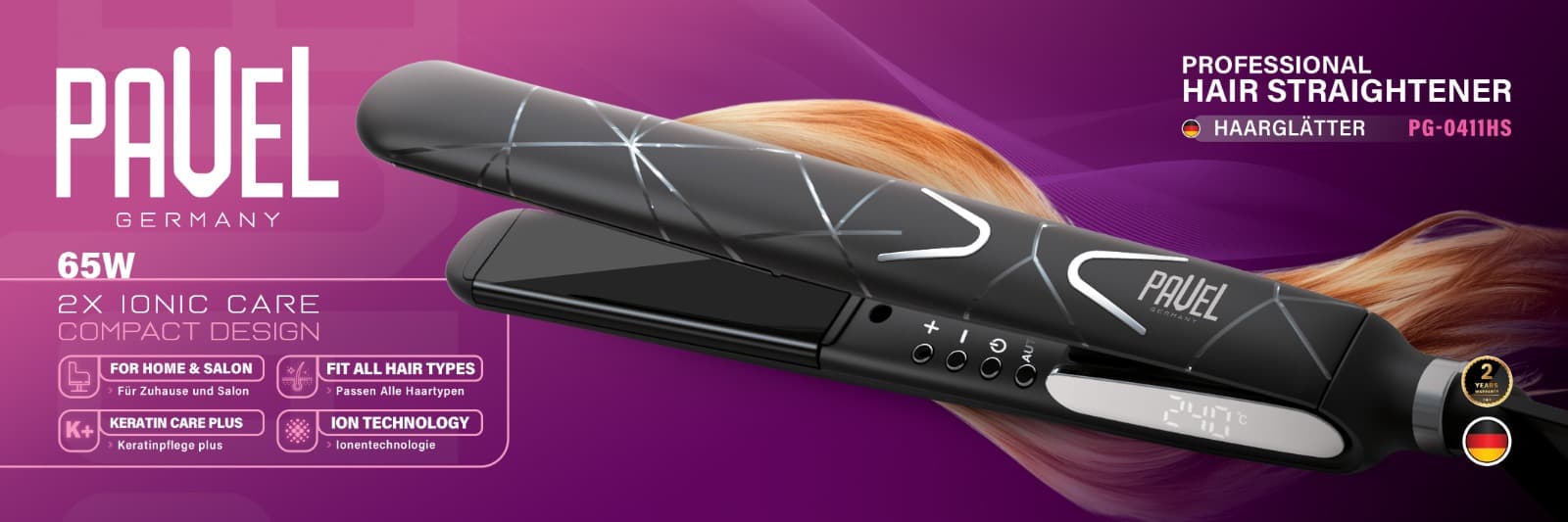 اتو مو حرفه ای پاول آلمان مدلPG-0411HS