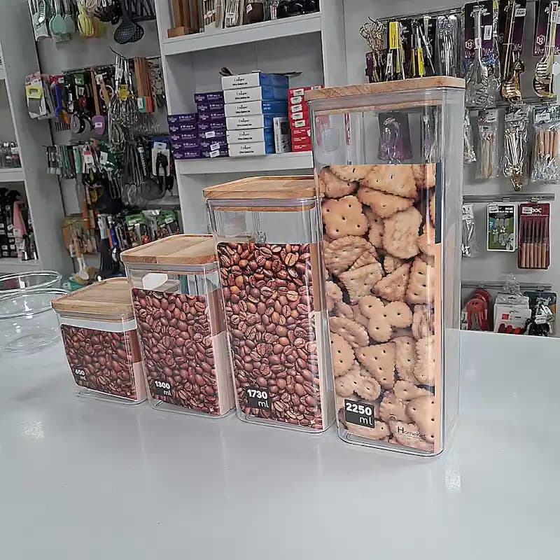 جا حبوباتی مربع درب چوبی سایز 1 آراگل هوم کت — تصویر ۶