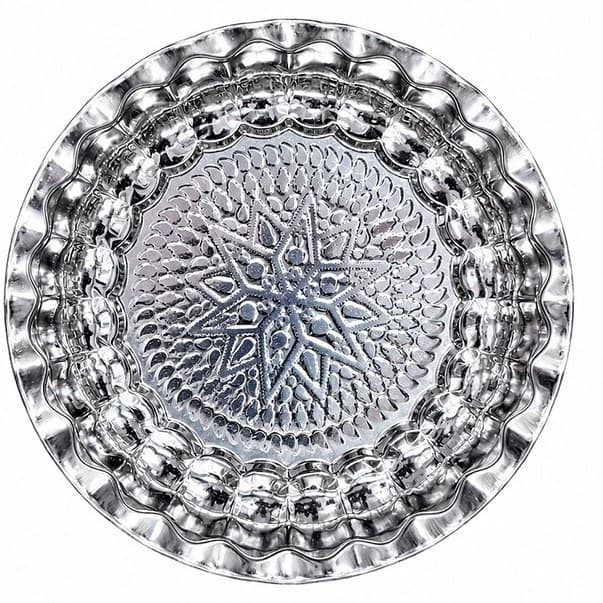 سینی استیل مدل کنگره سایز ۲۰ طرح خورشید | خرید سینی کوچک