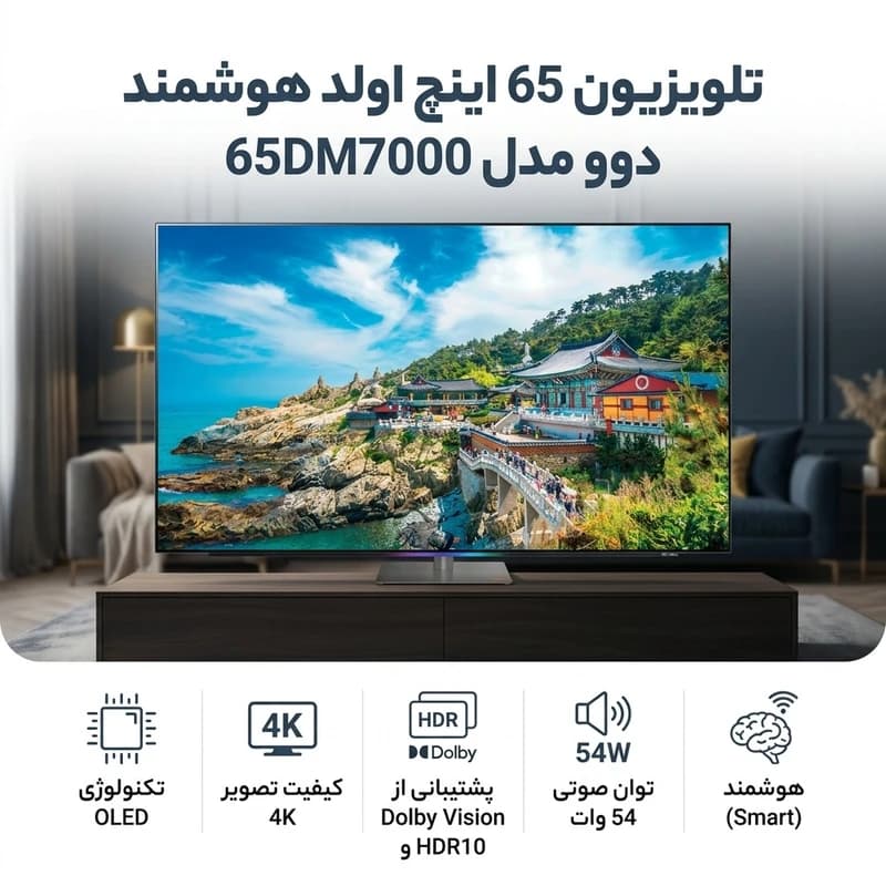 تلویزیون 65 اینچ هوشمند دوو مدل 65DM7000 | هروی کالا — تصویر ۳