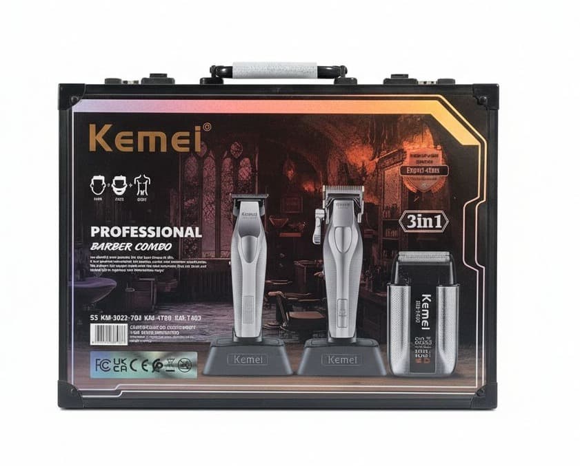 ماشین اصلاح کیمی KM-S3 Pro؛ ست حرفه‌ای 3 در 1 — تصویر ۲