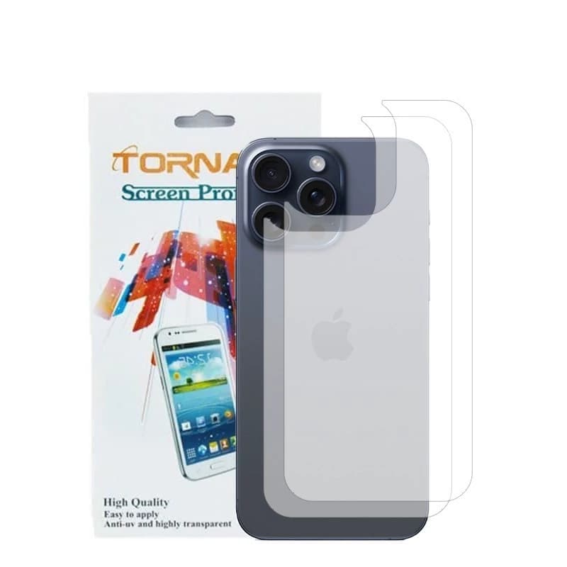محافظ پشت گوشی تورنادو مدل نانو گلس مناسب پشت موبایل اپل iPhone 15 Pro Max بسته 2 عددی