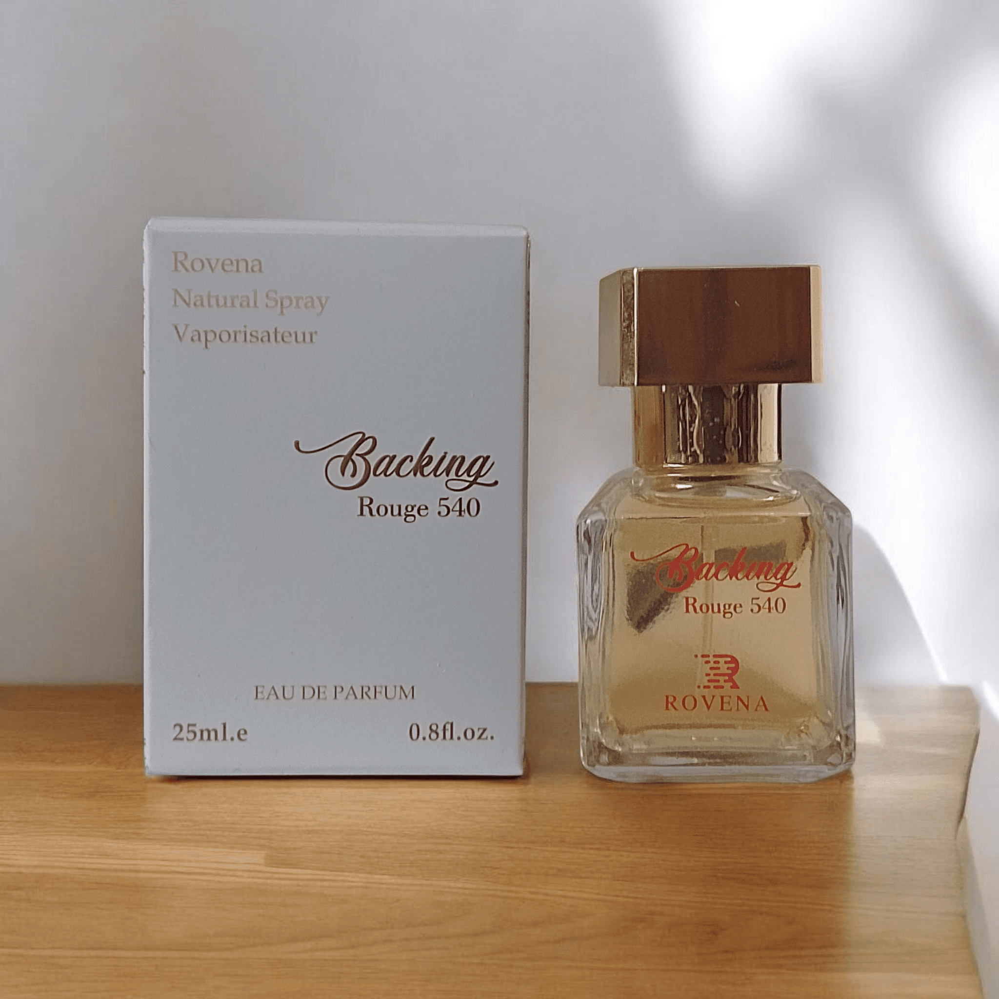 ادکلن جیبی یونیسکس روونا مدل باکارات رژ سفید Backing Rouge 540 حجم 25 میلی لیتر