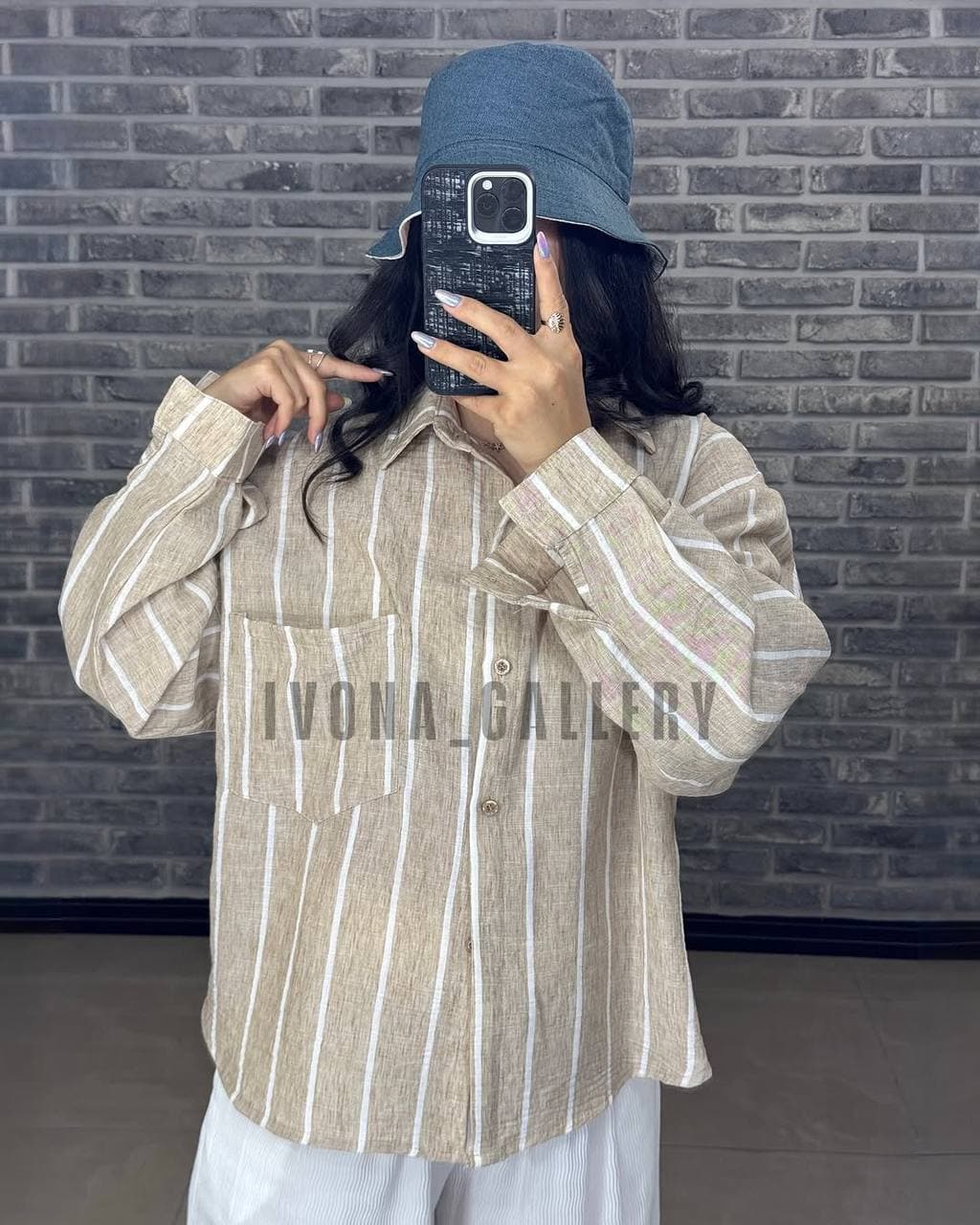 شومیز زنانه جنس لینن راه راه
