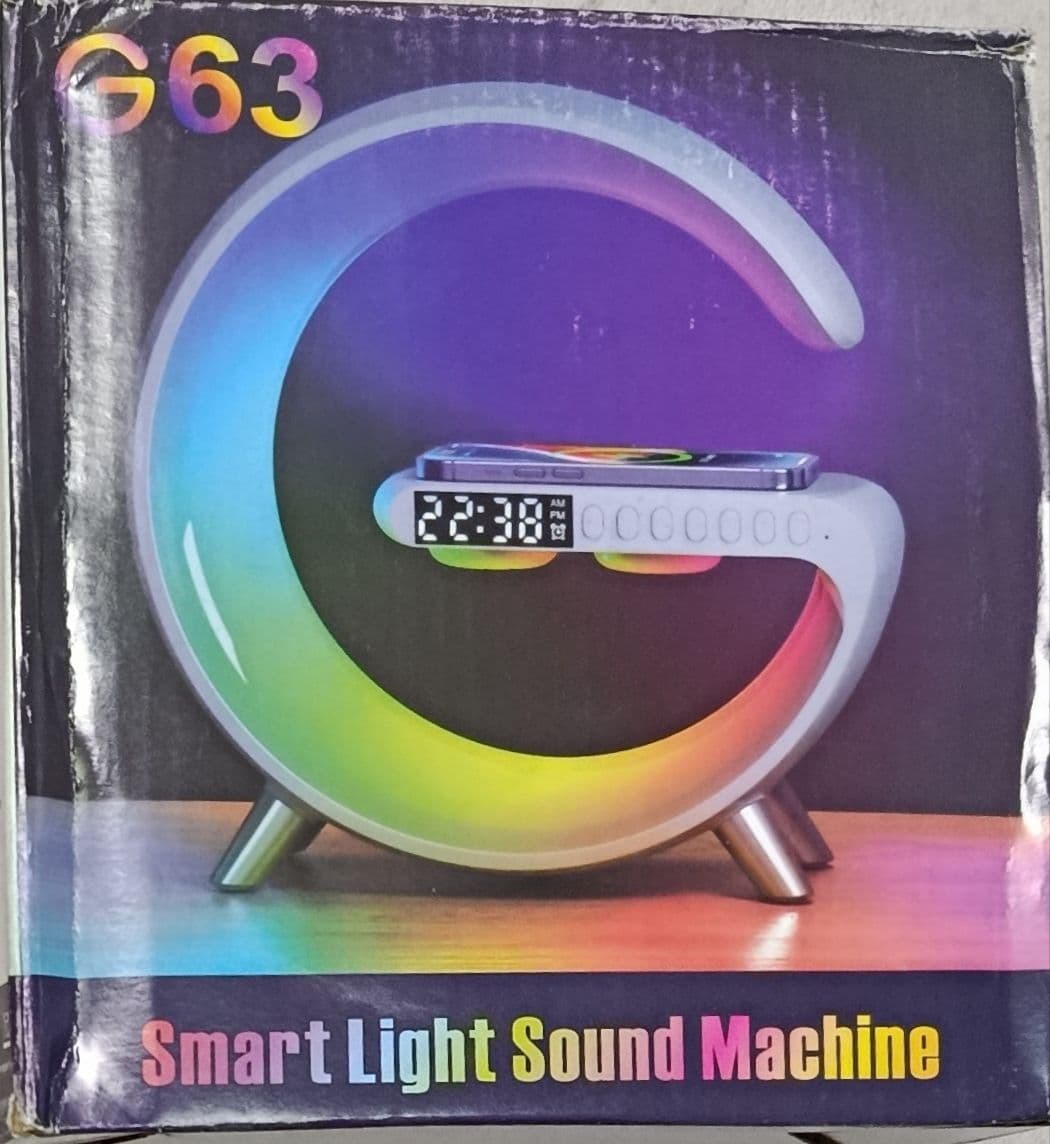 چراغ خواب اسپیکر دار RGB مدل G با شارژر وایرلس