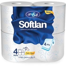 دستمال توالت 4 لایه سافتلن بسته 4 عددی