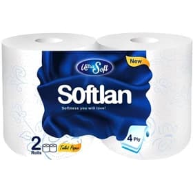 دستمال توالت سافتلن بسته ۲ عددی چهار لایه