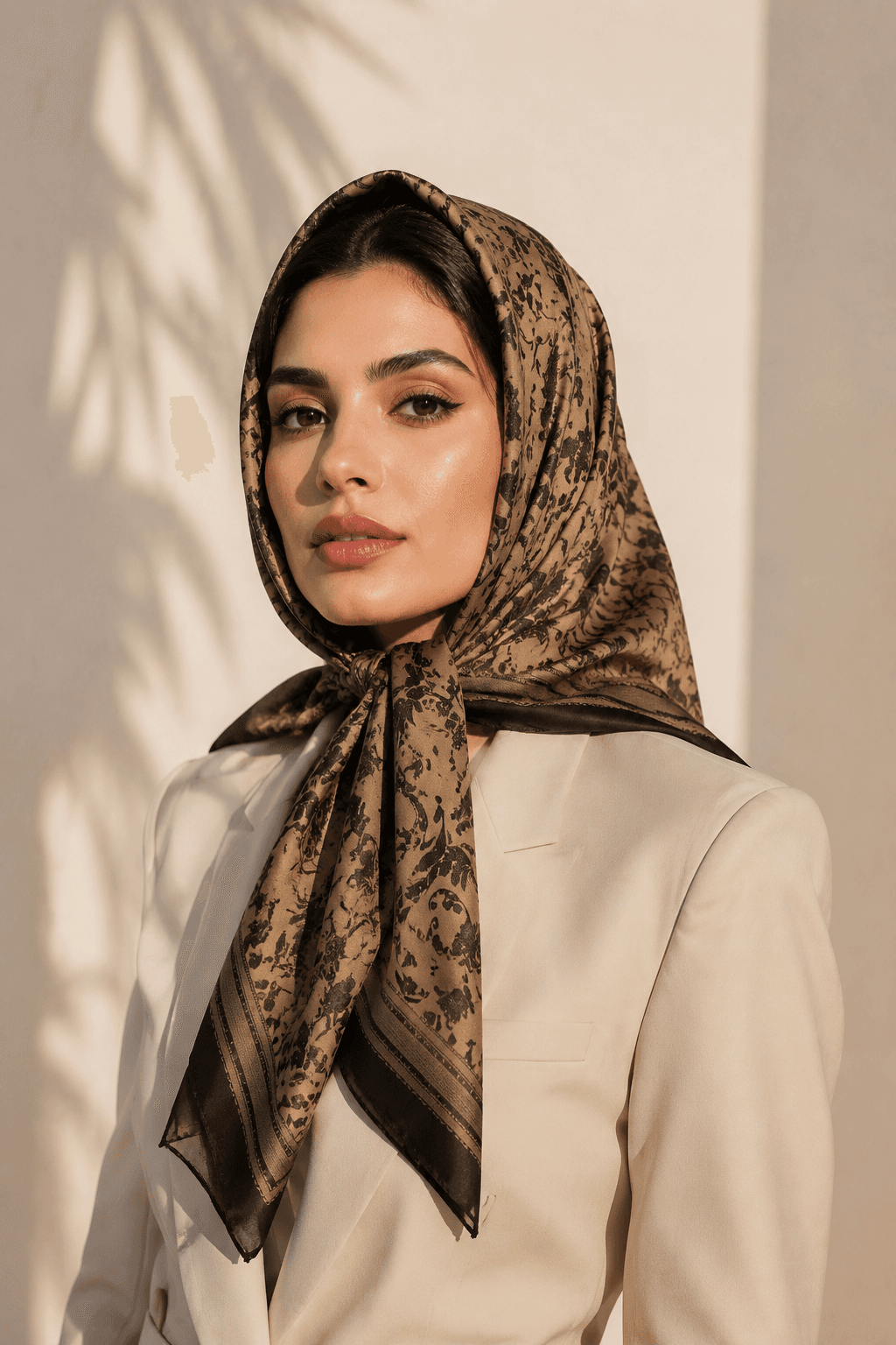 روسری زنانه مجلسی ژاکارد ترک — تصویر ۳