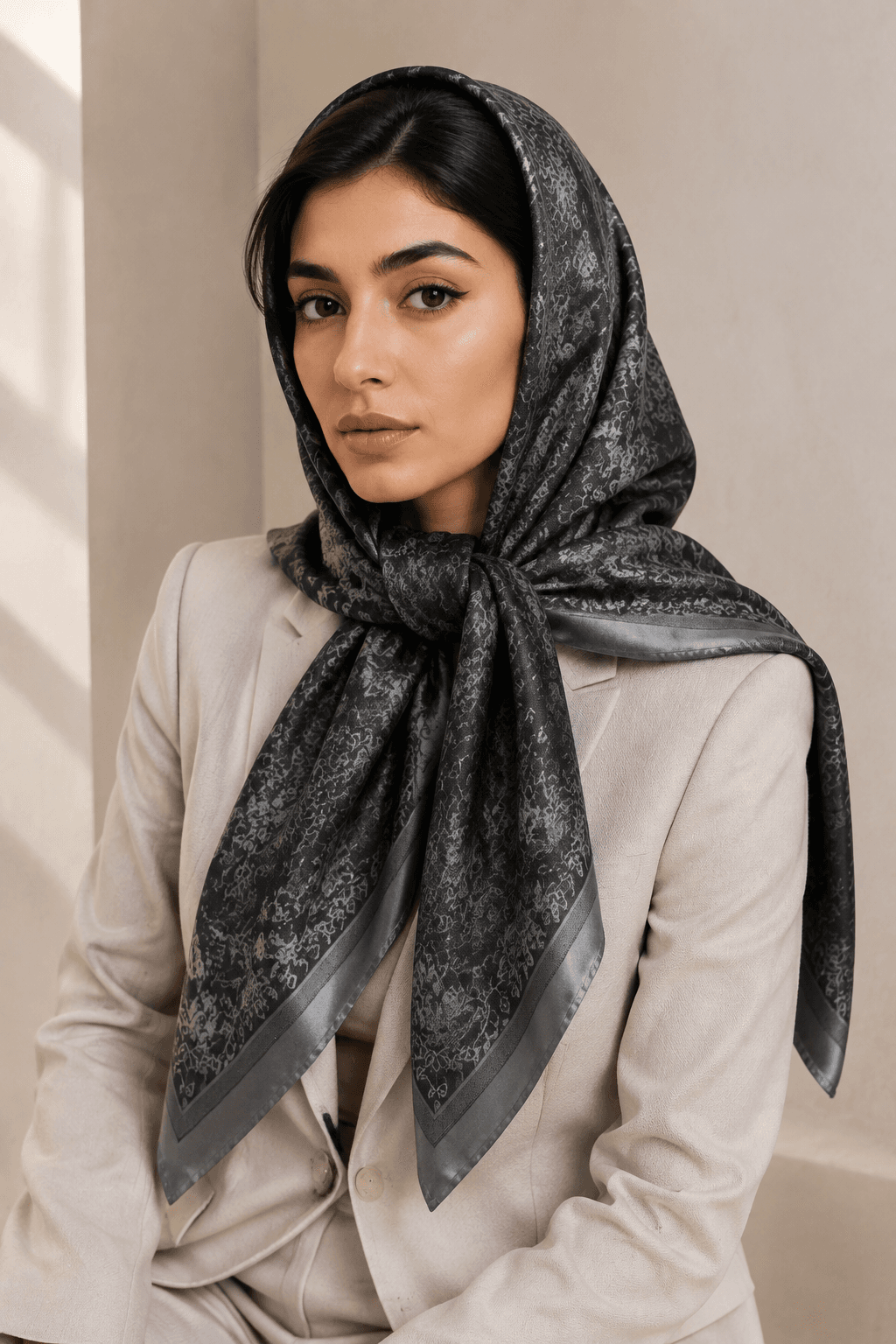 روسری زنانه مجلسی ژاکارد ترک