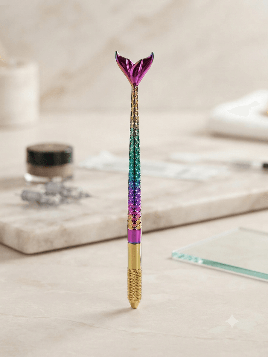 قلم میکروبلیدینگ تک سر طرح دم پری دریایی (Mermaid Tail Manual Microblading Pen)؛ قلم دستی فیبروز و تاتو صورت