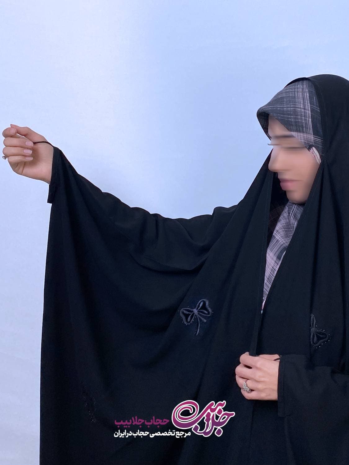 چادر جده گلدوزی پاپیون | حجاب جلابیب — تصویر ۲