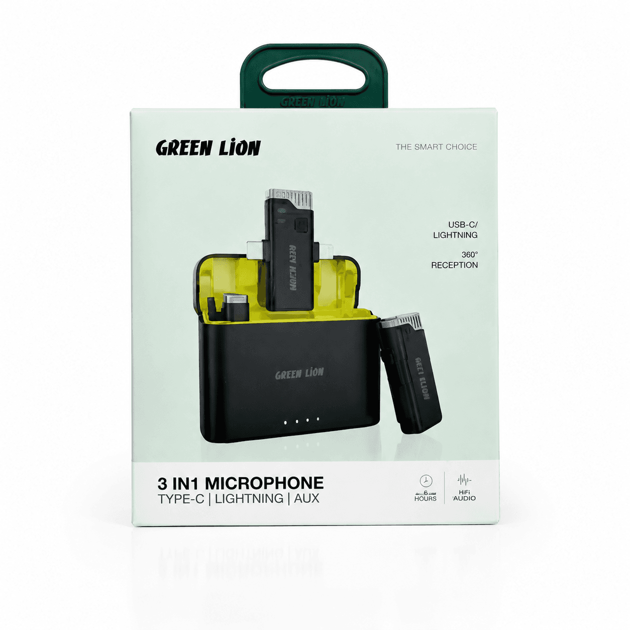 میکروفون بی‌سیم گرین لاین Green Lion Wireless Microphone 360 | میکروفون یقه‌ای حرفه‌ای - جانبی جنوب