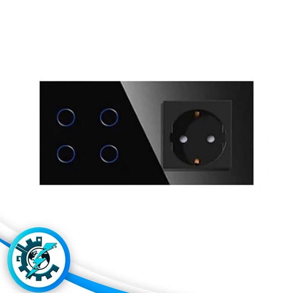 پریز و کلید 4 پل یکپارچه هوشمند تویا (لمسی ساده)