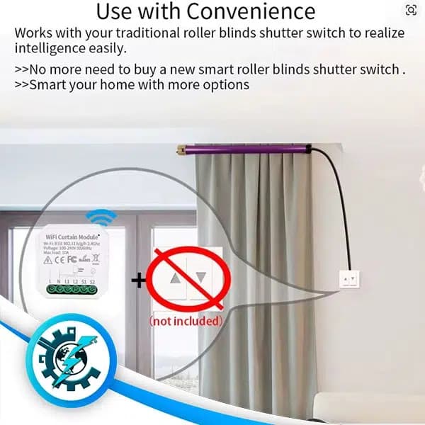 رله پرده برقی هوشمند تویا Wi-Fi+RF — تصویر ۴