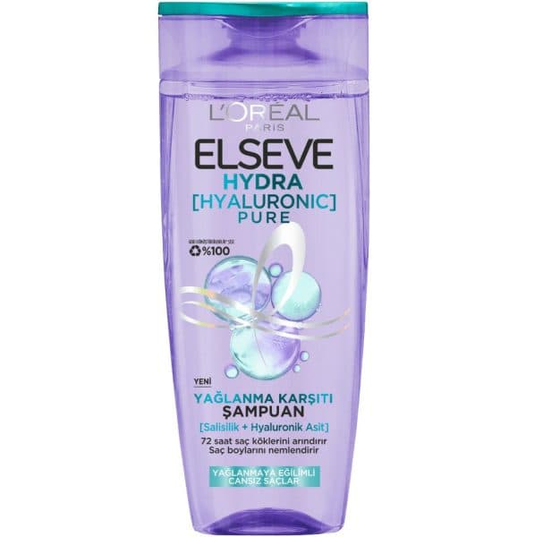 شامپو لورال مدل Hydra Hyaluronic Pure مخصوص موهای چرب حجم 300 میلی لیتر