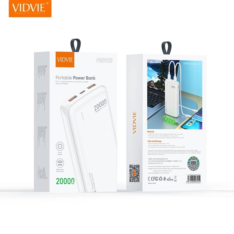 . پاوربانک ویدوی مدل VIDVIE PB7013 با ظرفیت 20000 میلی آمپر — تصویر ۲