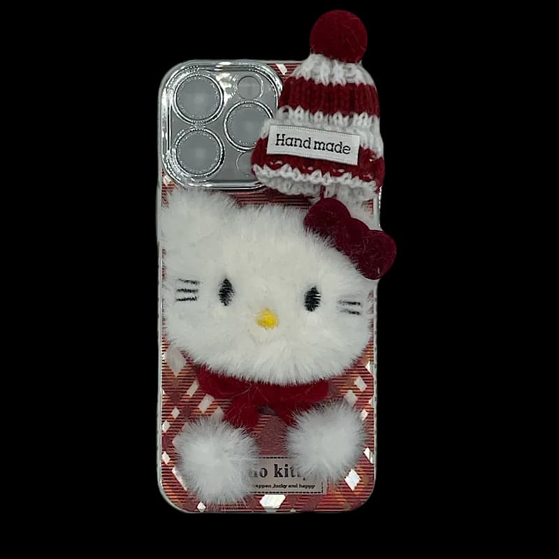قاب گوشی آیفون سری 16 عروسکی طرح هلوکیتی (Hello kitty)