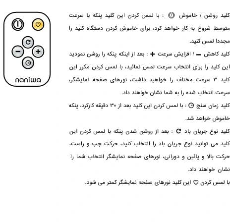 پنکه نانیوا مدل 4039 ریموت دار — تصویر ۳
