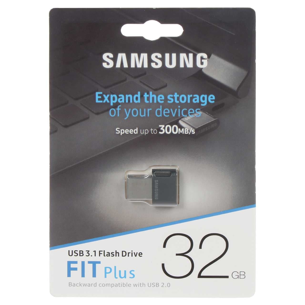 فلش مموری سامسونگ مدل Fit Plus USB3.1 ظرفیت 32 گیگابایت - جانبی تول — تصویر ۲