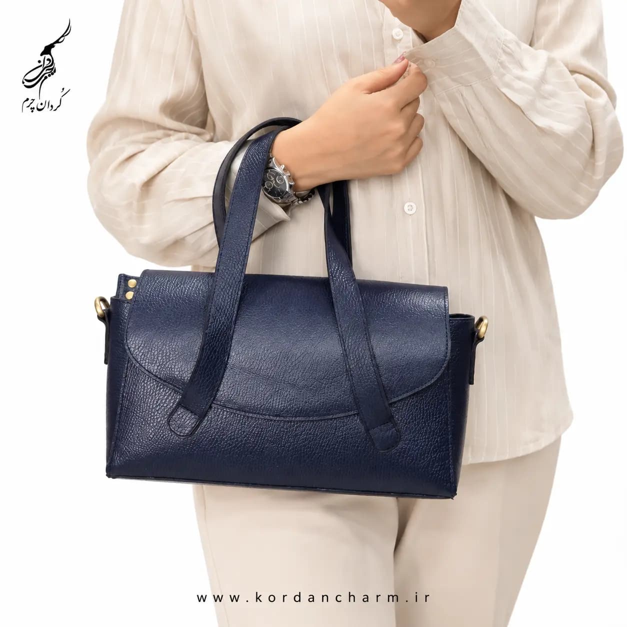 کیف چرم مجلسی زنانه ایراندخت طرح فلوتر