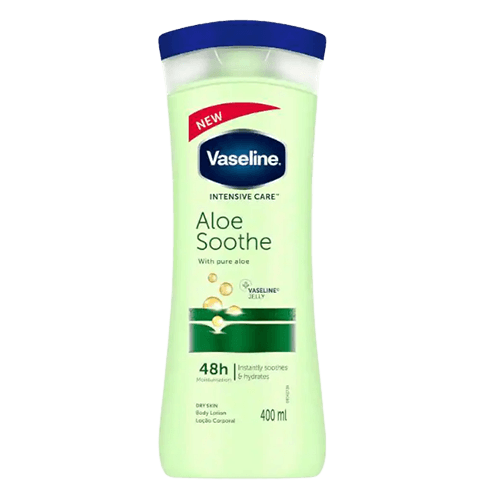 لوسیون بدن حاوی عصاره آلوئه ورا وازلین مدل aloe soothe حجم 400 میل