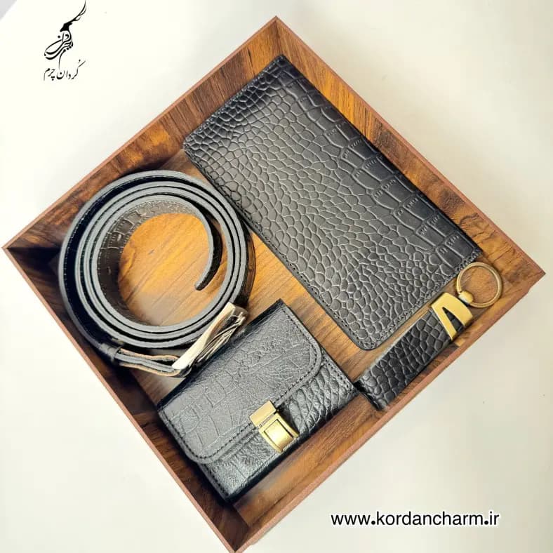 ست چرم مردانه اشکانی طرح پریما — تصویر ۲