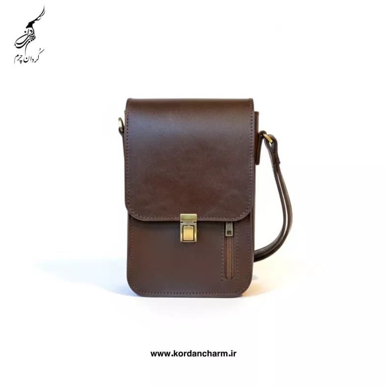 کیف دوشی چرم مدل پارسا طرح ساده — تصویر ۳