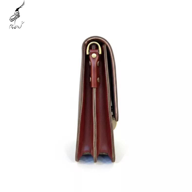کیف دوشی چرم مدل پارسا طرح ساده — تصویر ۲