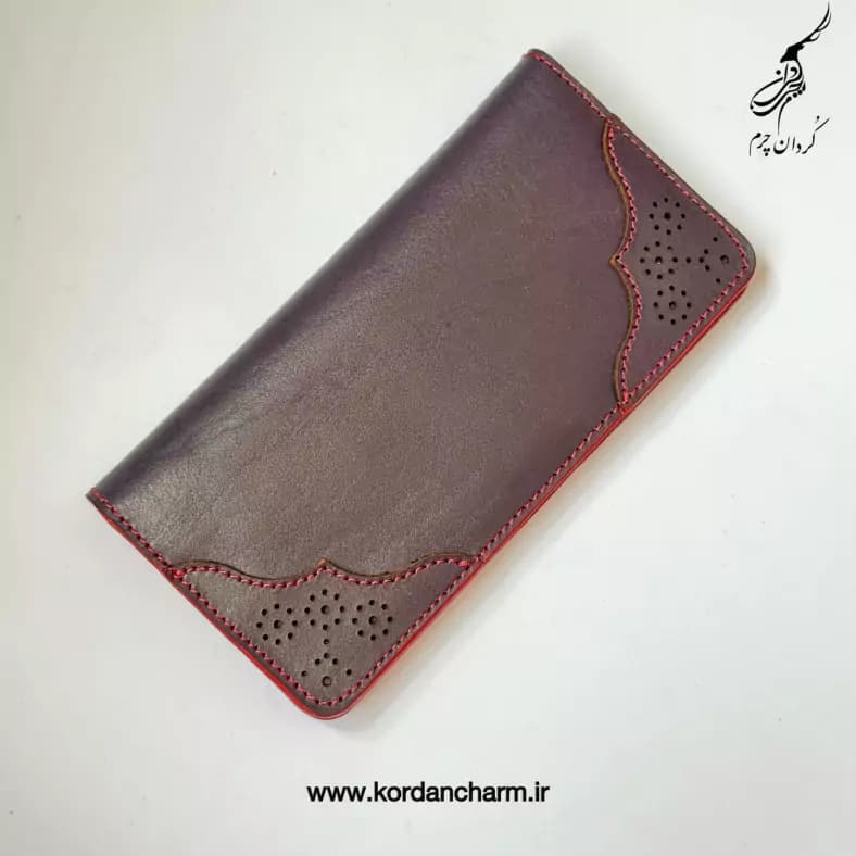 کیف پول چرم زنانه مدل مروارید طرح ساده — تصویر ۶