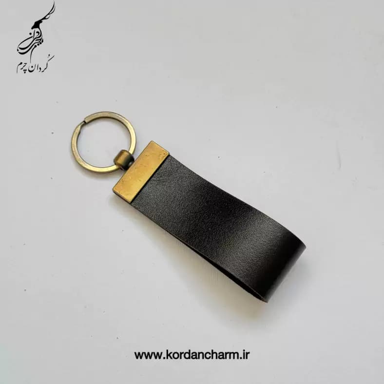 دسته کلید چرم مدل تخت طرح ساده