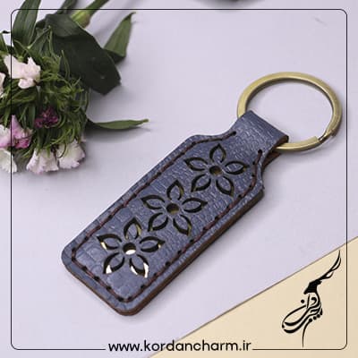 دسته کلید چرم مدل بنفشه