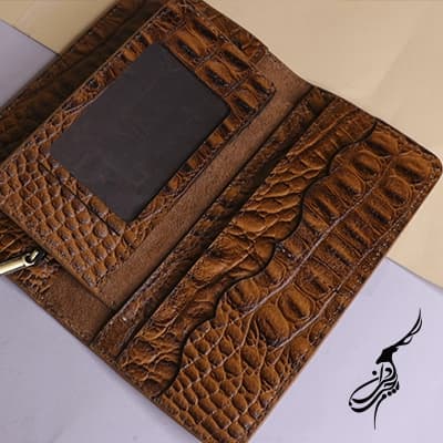 کیف پول زنانه چرم مدل مروارید طرح پریما — تصویر ۴