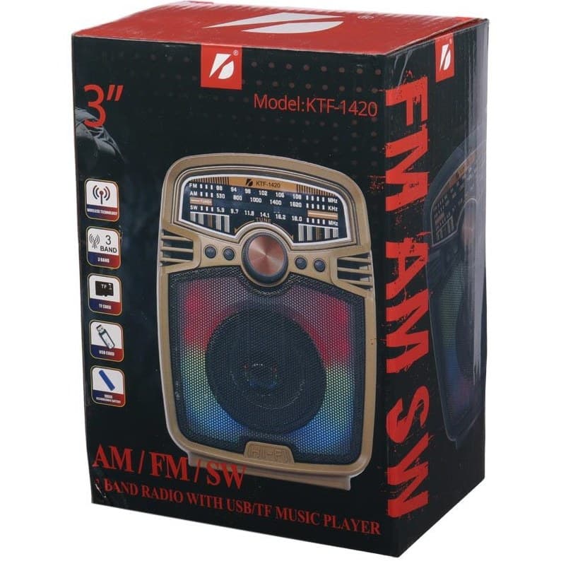 اسپیکر رادیویی قابل حمل مدل KTF-1420 (تکی و عمده) — تصویر ۳