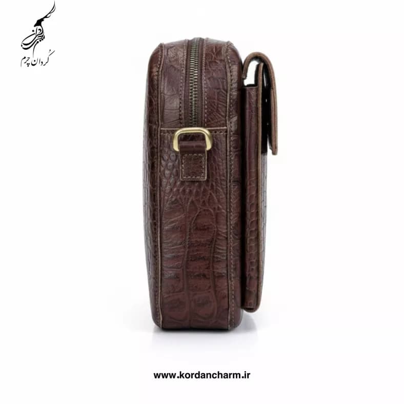 کیف دوشی اسپرت چرم مدل دیلان کروکدیل — تصویر ۵