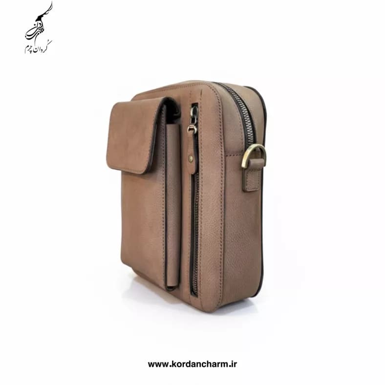 کیف دوشی اسپرت چرم مدل دیلان ساده — تصویر ۵