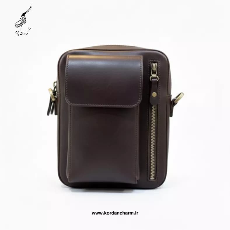 کیف دوشی اسپرت چرم مدل دیلان ساده