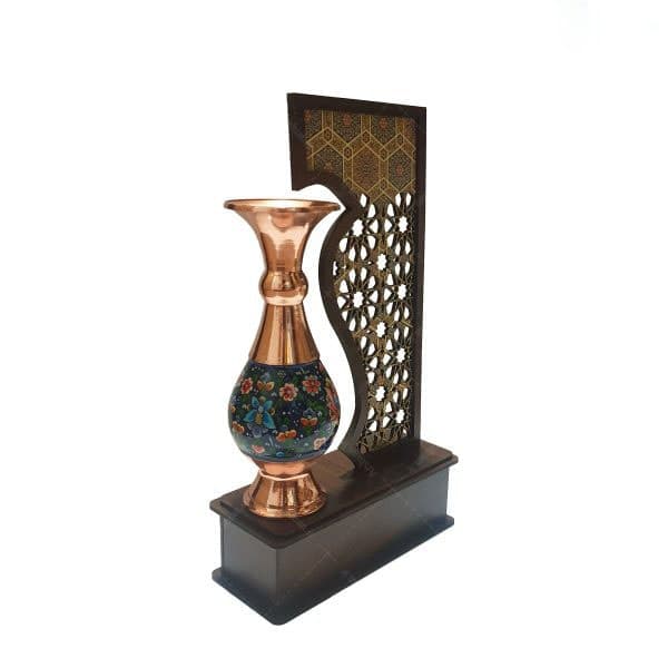 تندیس گلدان مس پرداز 16 سانتی متری کد018 — تصویر ۲