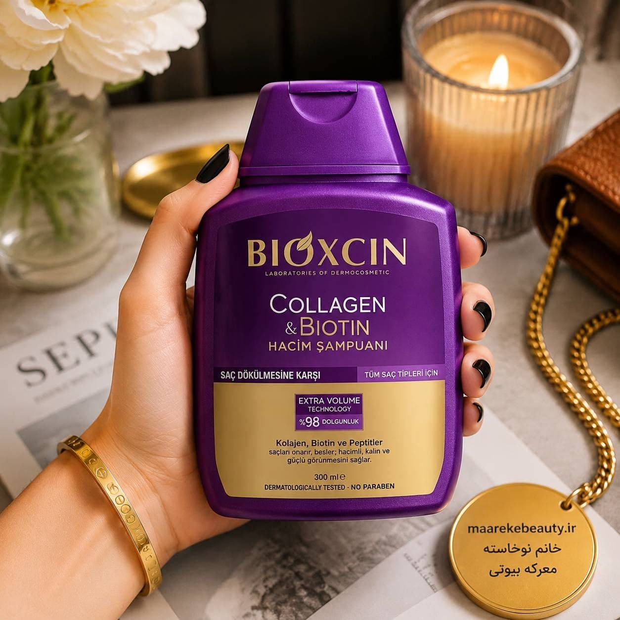 شامپو کلاژن و بیوتین حجم دهنده،تقویت کننده مو و کمک به کاهش ریزش مو مدل اصلCOLLAGEN&BIOTIN