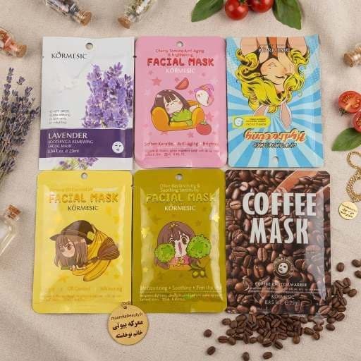 پک 6 عددی ماسک ورقی صورت کورمسیک اصل (Kormesic Facial Mask Set)