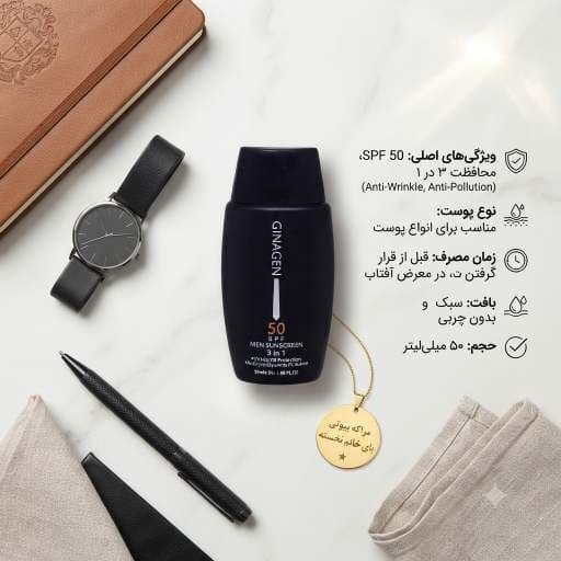 کرم ضد آفتاب مردانه ژیناژن (Ginagen) مدل 3 در 1 SPF 50 ​ — تصویر ۴