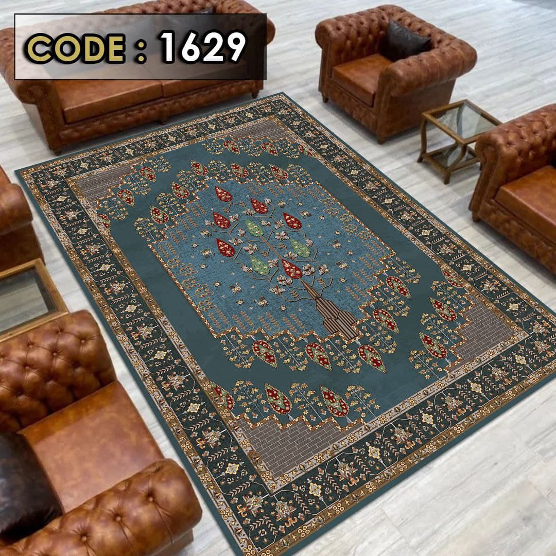روفرشی کشدار(کاور فرش) مخمل شانل ترک کد ۱۶۲۹ طرح سنتی