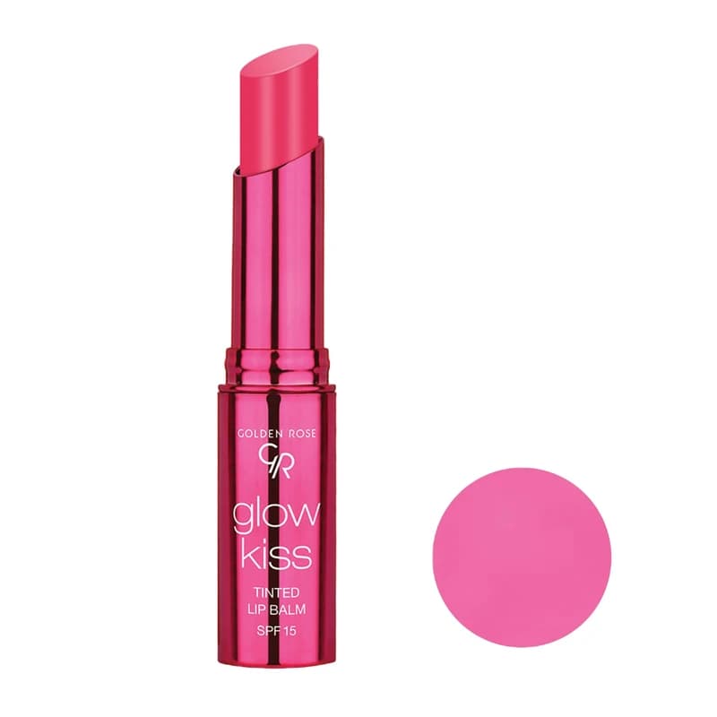 بالم لب ماتیکی گلدن رس مدل TINTED شماره 03 بافت نرم و سبک، محافظت SPF 15، حاوی ویتامین E و هیالورونیک اسید، مرطوب‌کننده و ضد خشکی، ماندگاری بالا و نمای نهایی براق