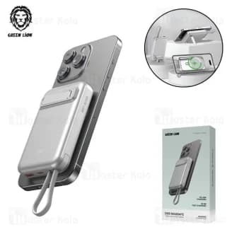 پاوربانک وایرلس 10000 مگ سیف گرین لاین Green Lion DXB MagSafe GNDXBMG10KSL توان 22.5 وات