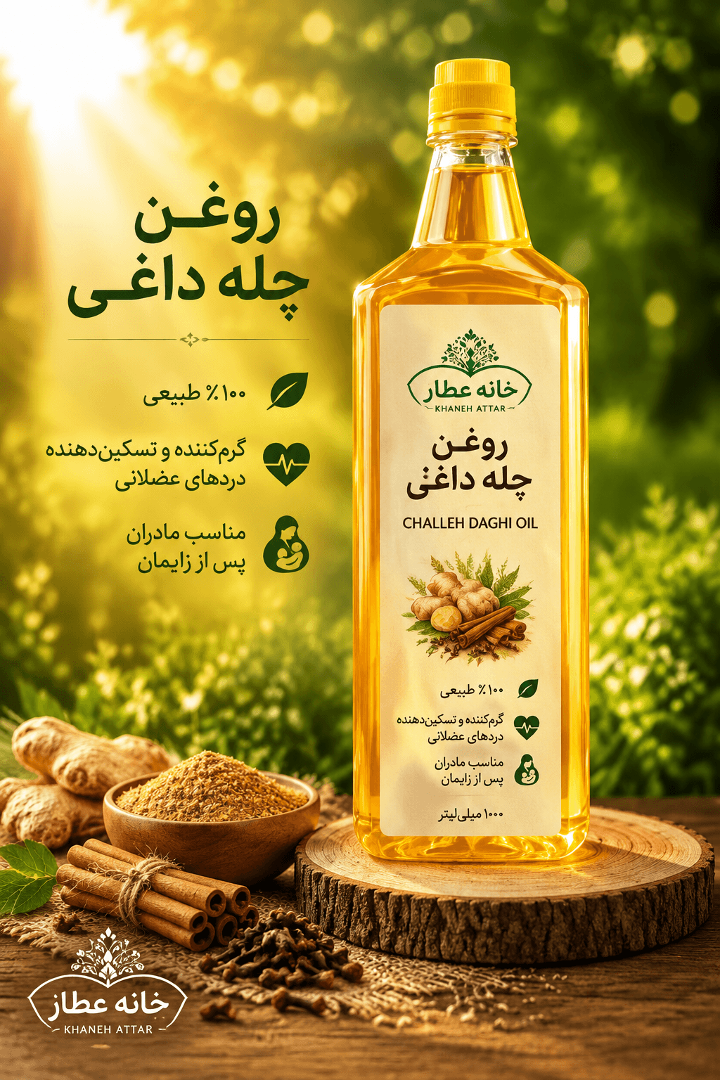 روغن چله داغی خالص (۱ لیتری) بضمانت مرجوعی