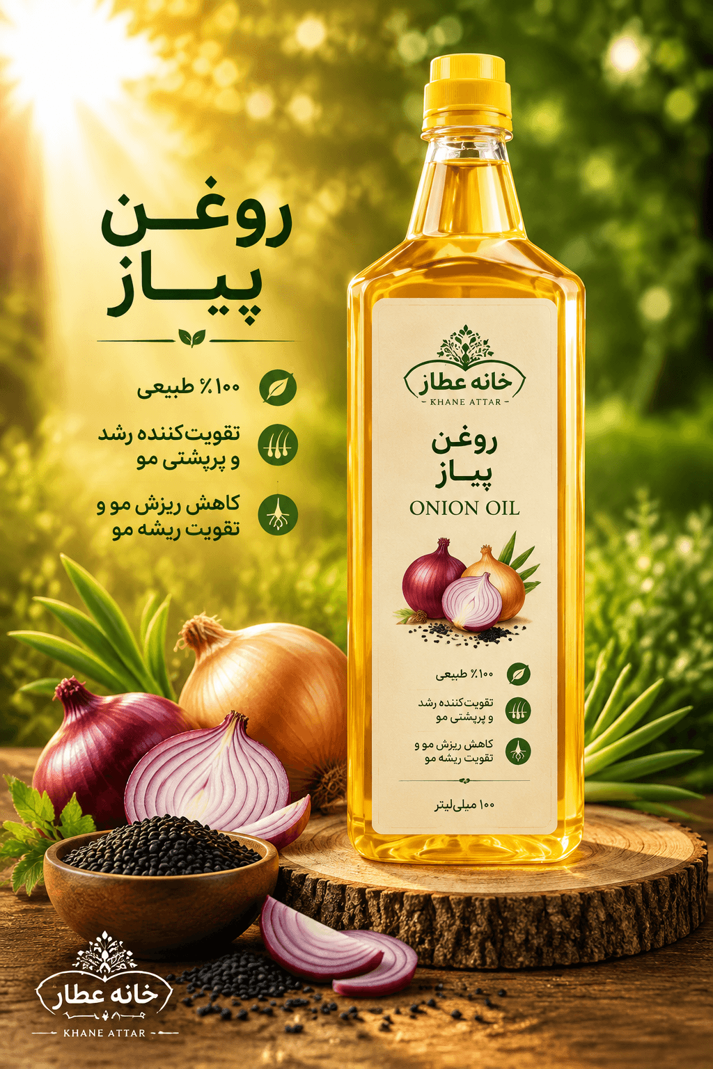 روغن پیاز خالص (۱ لیتری) بضمانت مرجوعی