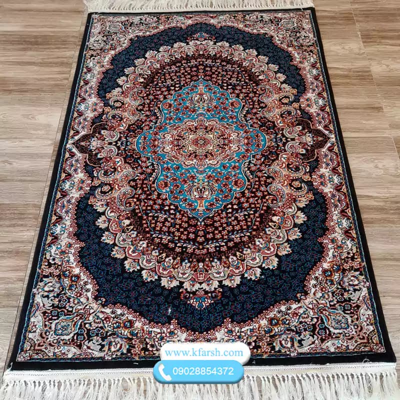 قالیچه راهرویی ارکیده سرمه ای 1.5 متری