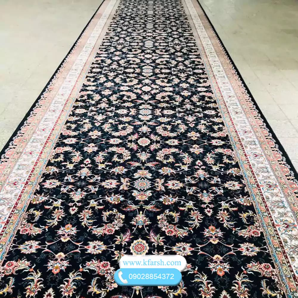 فرش کناره سرمه ای 700شانه افشان اکرولیک
